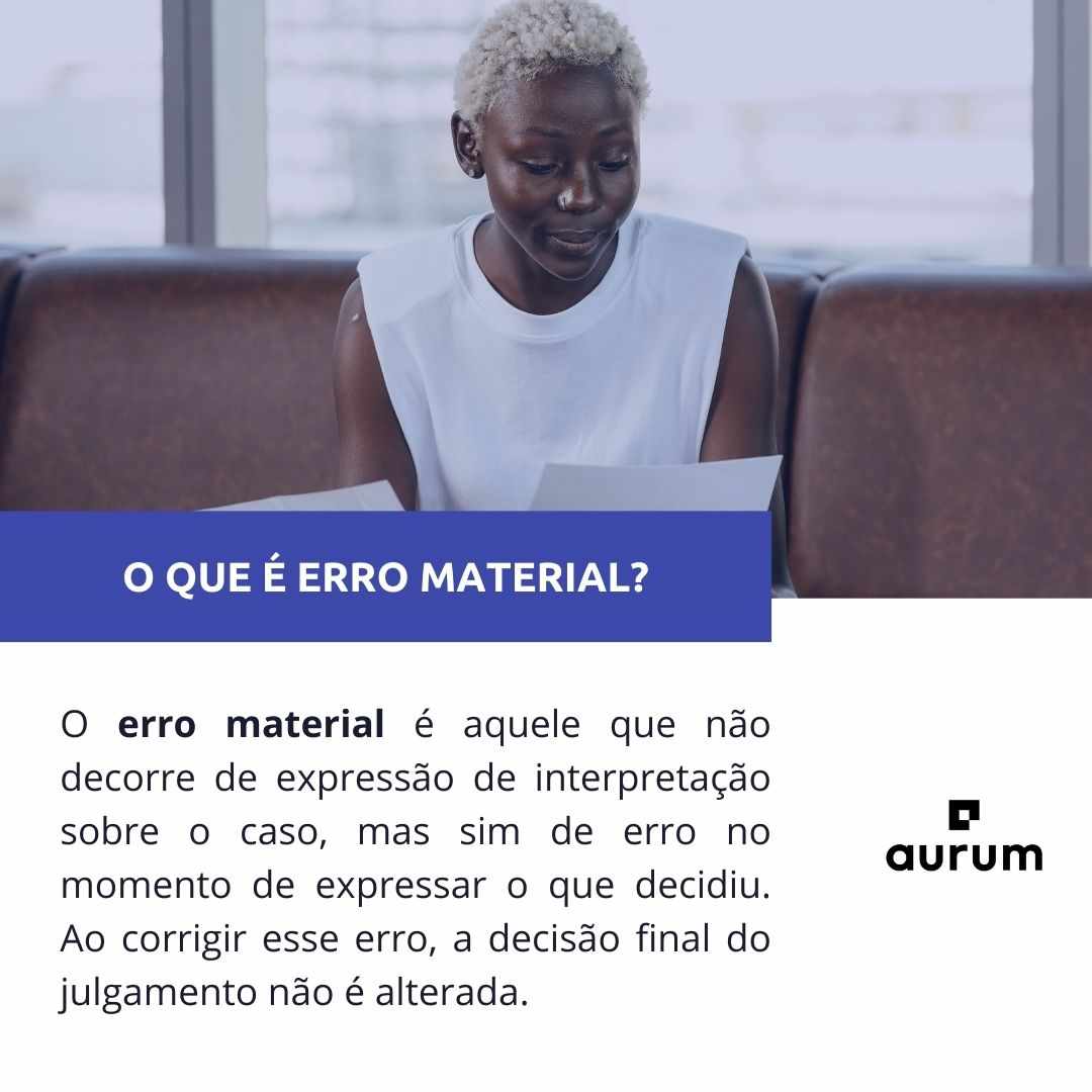 Entenda o que é erro material